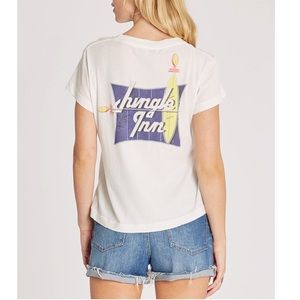 Wildfox graphic Jungle Inn short sleeve boxy tee. SZ. M. NWT